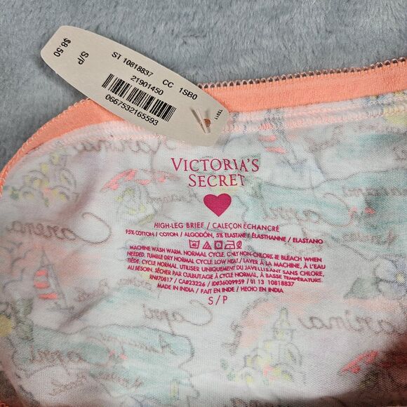 Victoria's Secret Panties Hi-Leg Brief Cotton Small Y2K Lot of 2 Neon Color - Picture 3 of 9